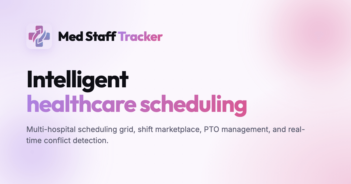 Scheduling | Med Staff Tracker, Intelligent Healthcare Scheduling | Med ...